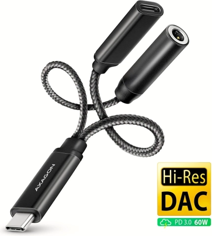 Vanjska zvučna kartica USB-C DAC 32-bit 3,5 mm jack s Power Delivery 60 W