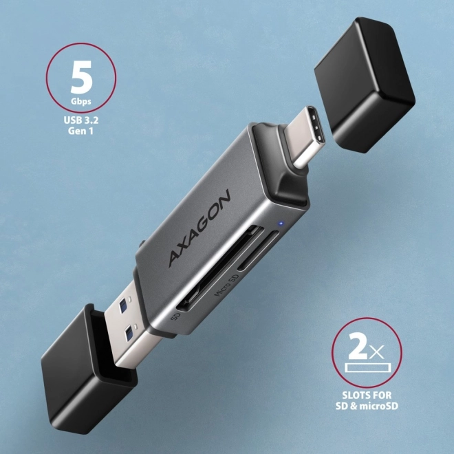 Vanjski čitač kartica CRE-DAC USB3.2 Gen 1 Type-C + Type-A SD/microSD