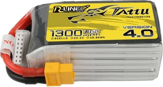Tattu R-Line LiPo baterija 1300mAh 130C 22.2V 6S1P XT60