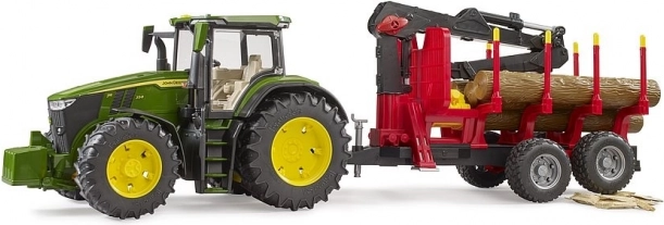 Bruder traktor John Deere sa stražnjom prikolicom i kladama