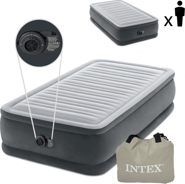 naftni madrac za jednu osobu 191 × 99 cm s električnom pumpom Intex Deluxe