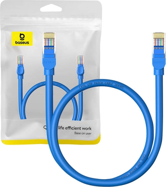 Okrugli Ethernet kabel BASEUS RJ45 Cat6 0,5 m plavi