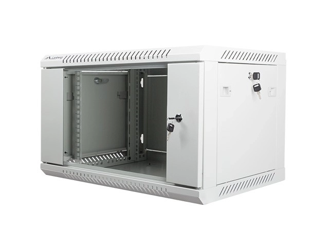 Zidni ormarić 19'' 6U 600x450 mm Siva s Ostakljenim Vrata