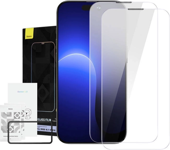 Baseus Crystal kaljeno staklo otporno na prašinu 0,3 mm za iPhone 14/13/13 Pro – Dvostruko pakiranje