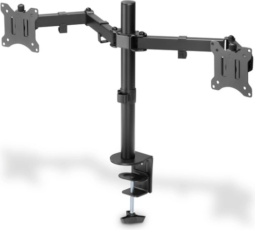 Dvostruki stolni nosač za monitore s klipom 15"–32", crni