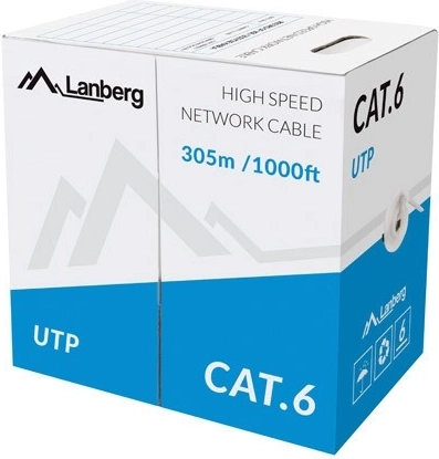 Mrežni kabel UTP Cat.6, bakrena žica, 305 m, siva