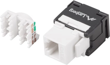 Bezalatni keystone modul RJ45 UTP Cat.6a 180° za instalacijsku kutiju
