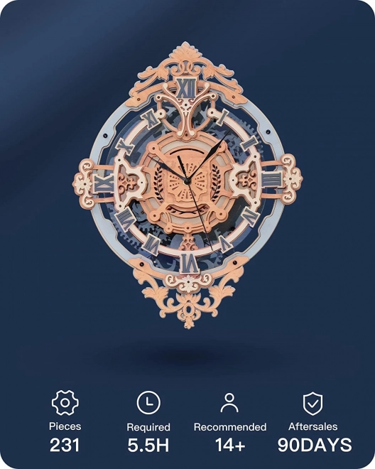 RoboTime 3D drvene mehaničke puzzle - Zidni sat
