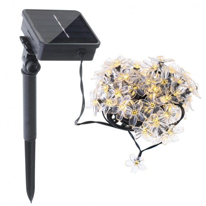 Solarnu vrtno cvjetno osvjetljenje 7m 50LED topla bijela