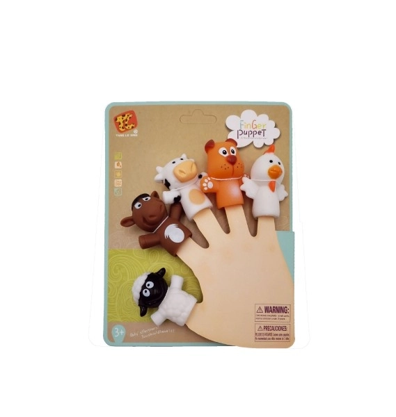Didaktičke lutkice za prste životinje farma od gume 5cm na kartici 16x20,5cm