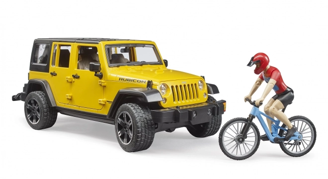 Bruder Jeep Wrangler Rubicon s biciklistom i biciklom