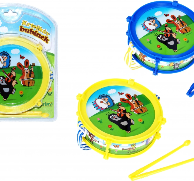 Krtko – plastični bubanj 20 cm s 2 palice