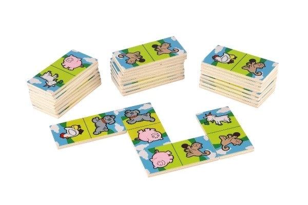 Domino Moje prve životinjice drvo društvena igra 28kom u kutiji 17x9x3,5cm