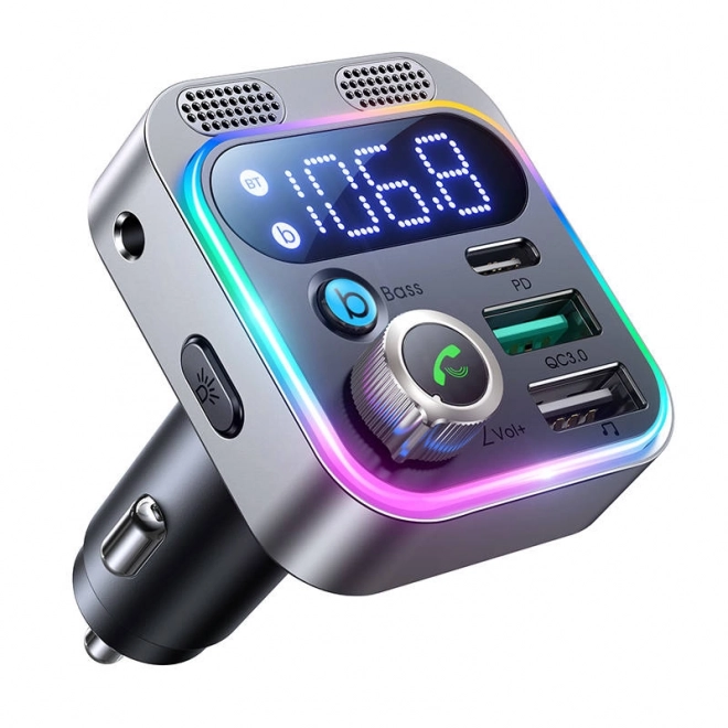 FM odašiljač za Joyroom JR-CL16, USB + USB-C, 48 W (crni)