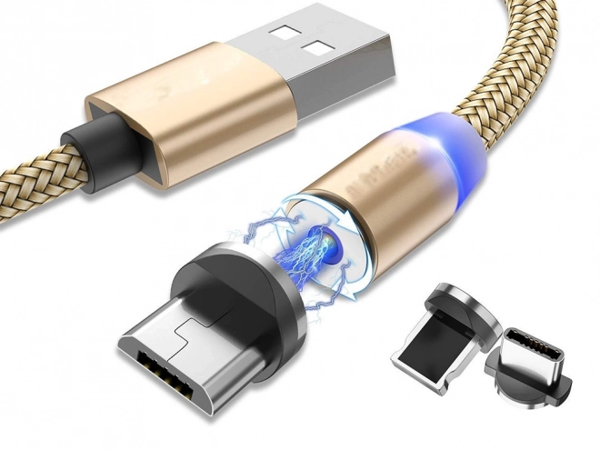 Magnetski punjač kabel 3u1 micro USB, tip-c i lightning, 1m