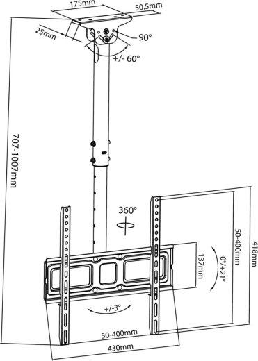 Podešljiv nagib i okretanje