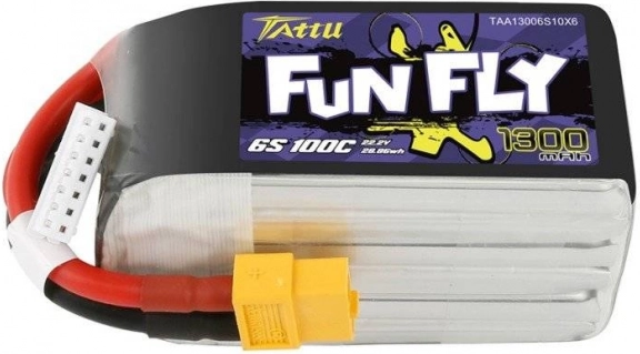 LiPo baterija Tattu FunFly 1300 mAh 6S 22,2 V 100C (XT60)