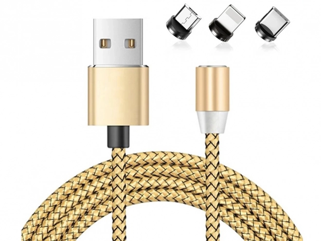 Magnetski punjač kabel 3u1 micro USB, tip-c i lightning, 1m