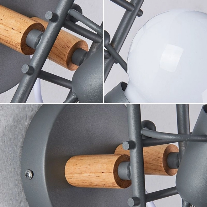 Zidna lampa Loft Humanoid crna