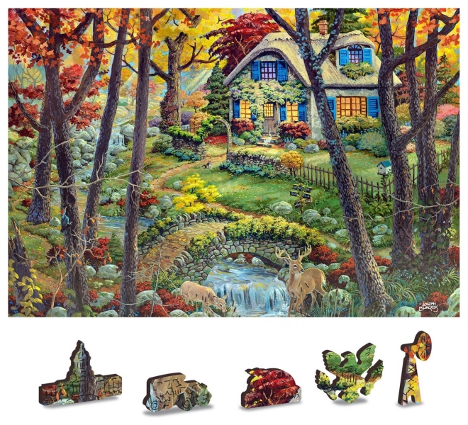 Drvene puzzle Kućica u šumi od WOODEN CITY