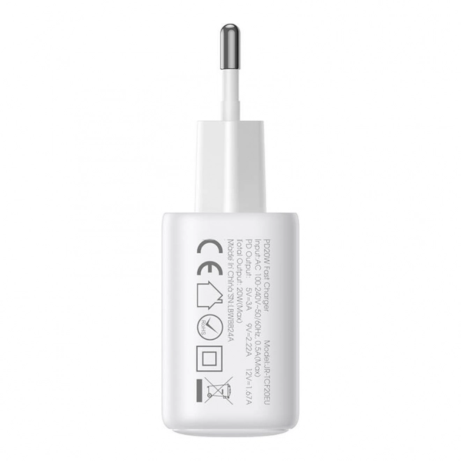 Joyroom JR-TCF20 mrežni punjač s kabelom C-Lightning 20W 1m (bijela)