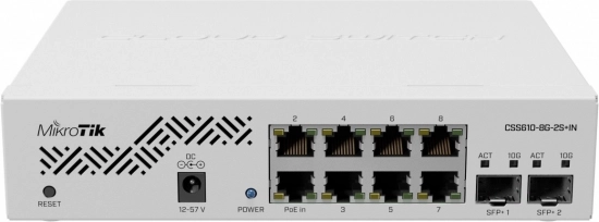 Mrežni preklopnik 8x Gigabit + 2x SFP+ MIKROTIK Cloud Smart Switch CSS610-8G-2S+IN