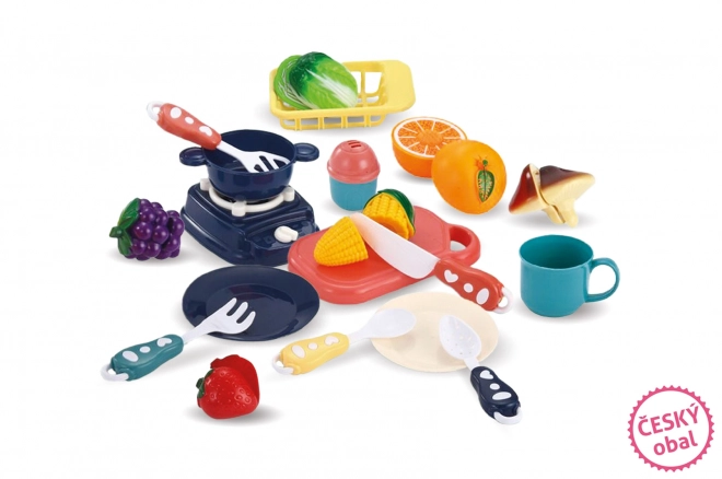 Kuhinjski set u košarici 26x19x14 cm - plava boja - češko pakiranje