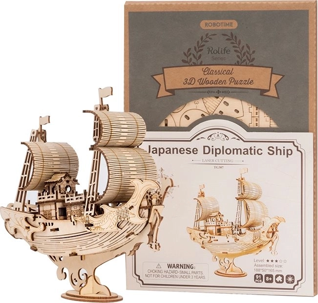 Japanski diplomatski brod - 3D drvena maketa - dekoracija