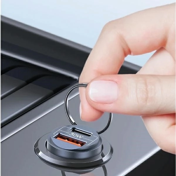 Autopunjač 30W 1xUSB+1xUSB-C Brzo punjenje