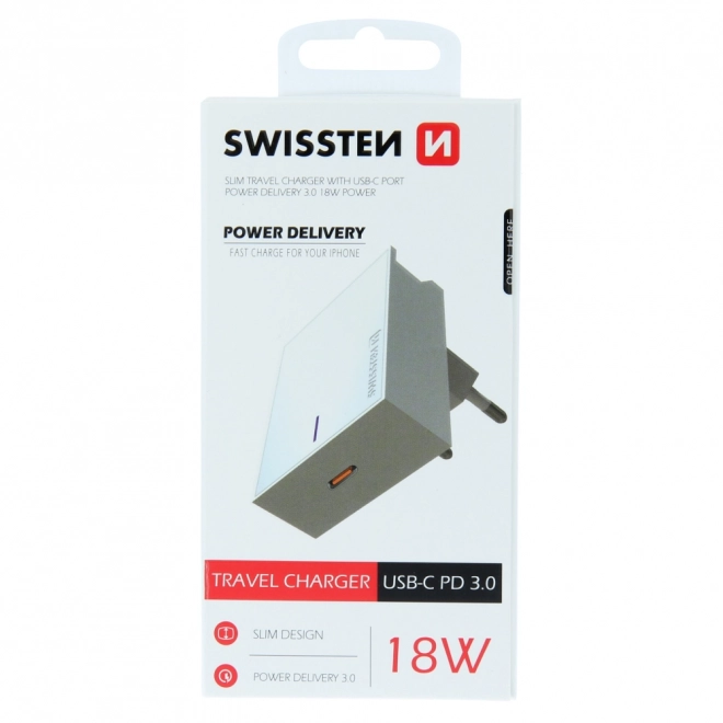 Punjač Swissten iPhone 3.0 18W Power Delivery - bijela