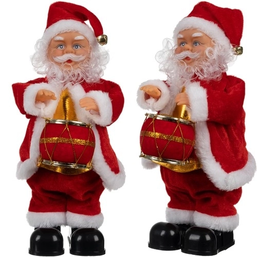 Figura Djed Božićnjak koja svira i pjeva 30 cm