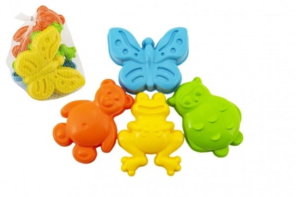 Oblici za pijesak plast životinje 4 komada u mreži 12x10x8cm 12m+