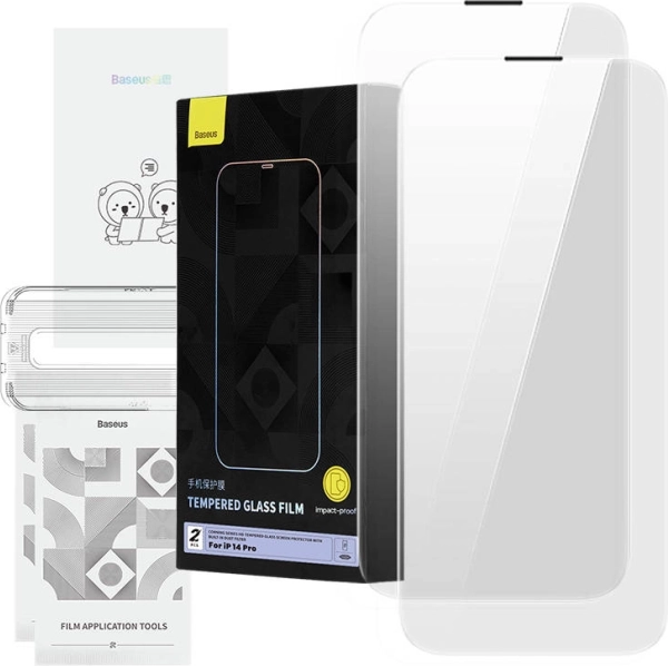 Kaljeno staklo BASEUS Corning s filtrom protiv prašine za iPhone 14 Pro