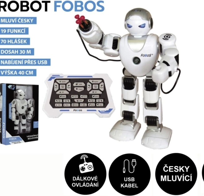 Interaktivni robot FOBOS 40 cm, govori češki, s daljinskim upravljačem i USB punjenjem