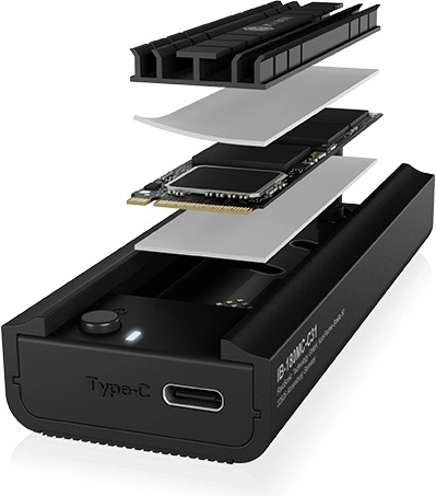 Dokna stanica ICY BOX IB-180MC-C31 za SSD M.2 NVMe i SATA, USB 3.2 Gen 2 Type‑C, aluminij