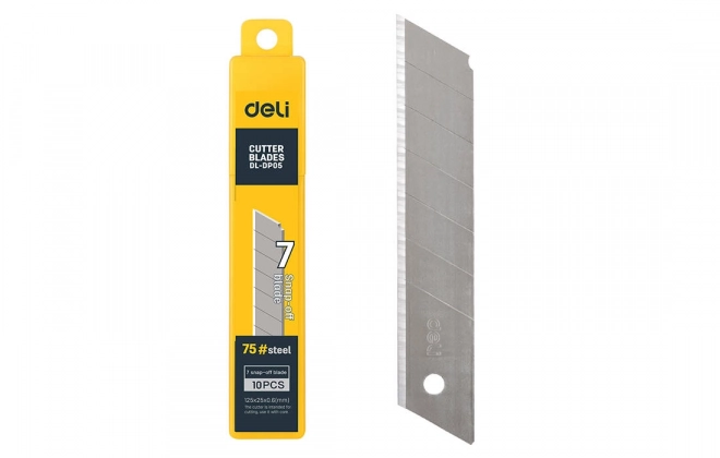 Nož 25 mm 10 ks rezna glava Deli Tools EDL-DP05 (srebrna)