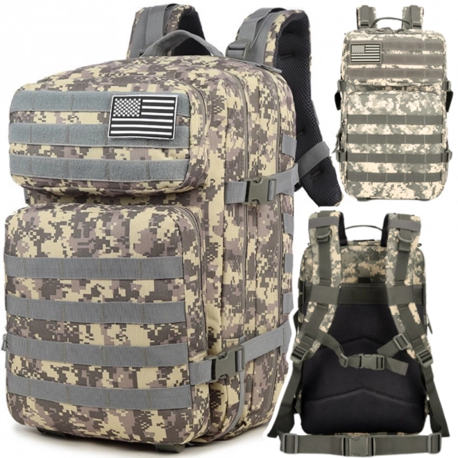Taktički vojni ruksak sivi 40–60 l