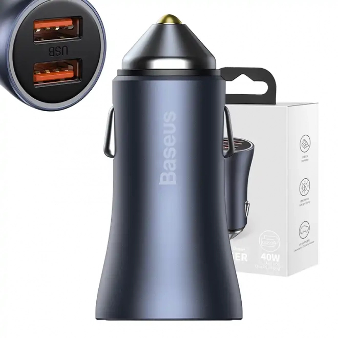 Baseus punjač za automobil 40W s dva USB porta