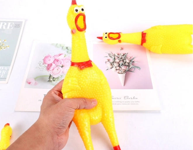 Piskajuća igračka za pse - piletina, 16 cm