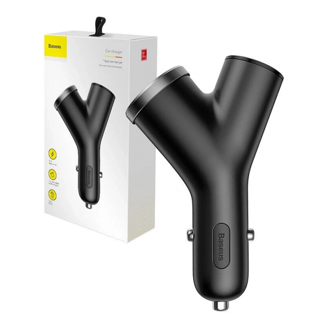 Auto punjač Baseus tipa Y 2xUSB 3,4A 40W (crna)
