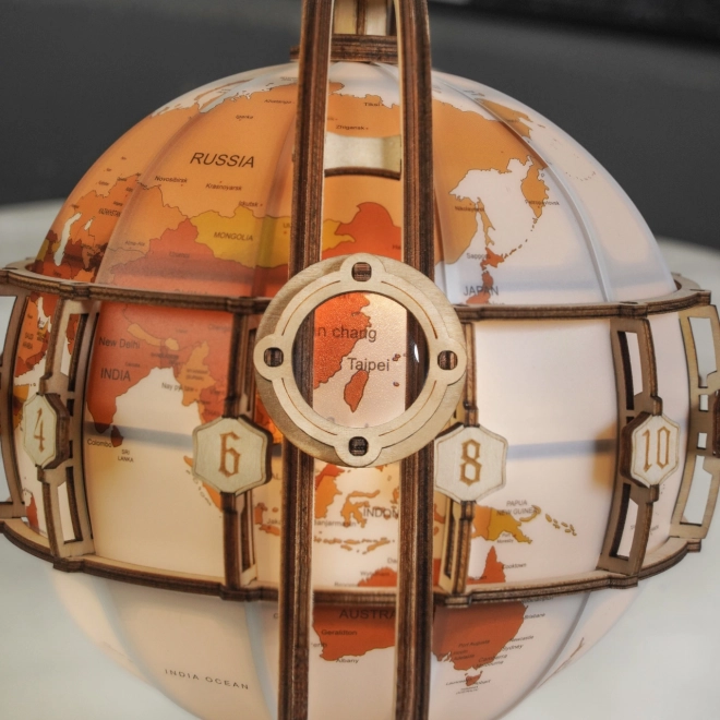 RoboTime 3D drvene mehaničke puzzle Svjetleći globus