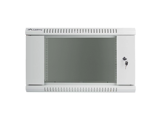Zidni ormarić 19'' 6U 600x450 mm Siva s Ostakljenim Vrata