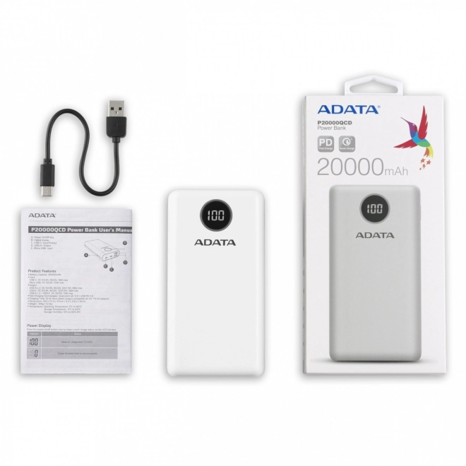 Powerbanka P20000QCD 20000mAh bijela QC/PD