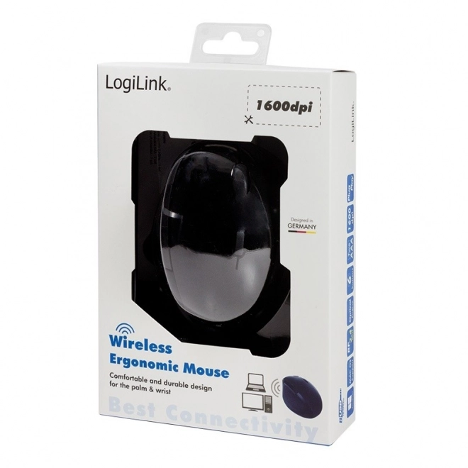 Ergonomski bežični optički miš 2.4GHz 1600dpi crna