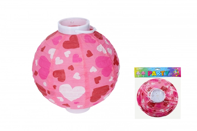 Okrugli lampion sa srcima na baterije 20 cm