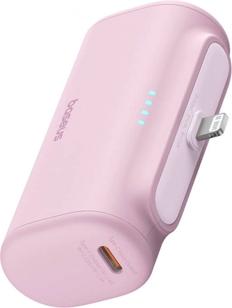 Baseus kompaktna power banka 5000 mAh 20 W ružičasta