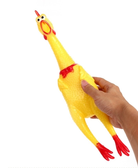 Piskajuća igračka za pse - piletina, 16 cm
