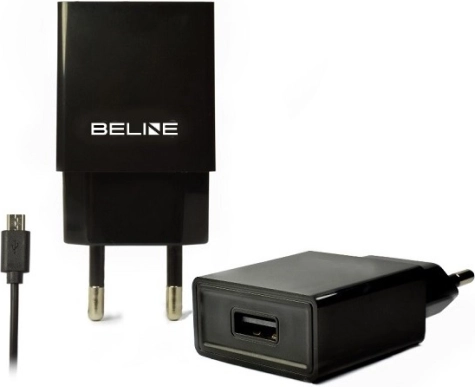 Mrežni USB punjač s microUSB kabelom 1A crni
