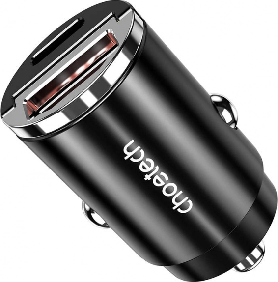 autopunjač choetech s usb‑a i usb‑c 30 w pd 3.0 (crna)