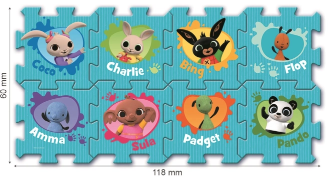Pjenaste puzzle Bing Bunny 32x32x1,5 cm 8 kom u foliji